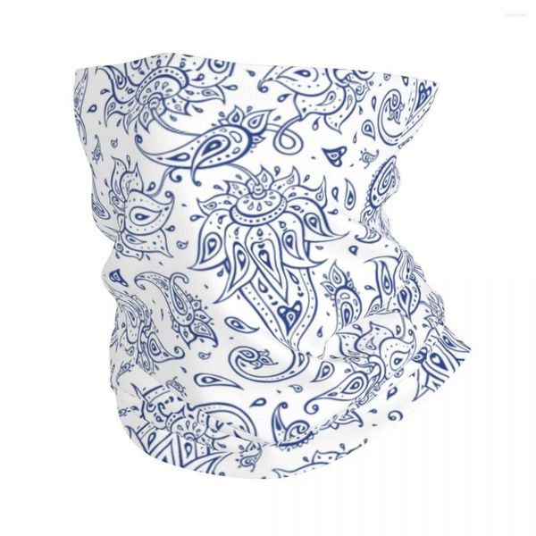 Eşarplar Indigo Paisley Bandana Boyun Gaiter Vintage Chinoiserie Balaclavas Yüz Maske Eşarp Çok Kullanımlı Kenar Taşımı Açık Hava Spor Yetişkin