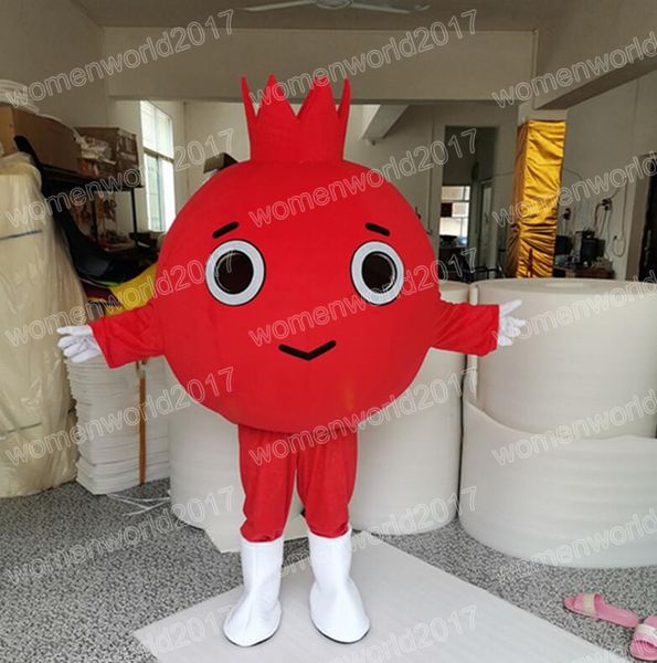 Costume da mascotte di melograno di Halloween, completo di personaggio dei cartoni animati di alta qualità, completo per adulti unisex, compleanno, Natale, carnevale