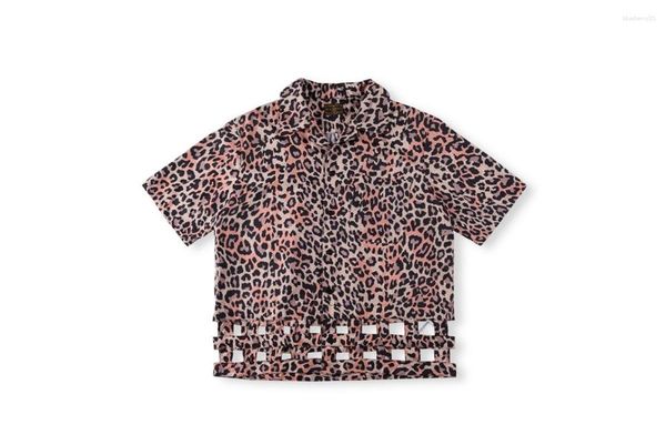 Homens camisetas 23ss havaiano manga curta leopardo impressão kapital camisa homens mulheres tamanho da ue algodão top tees moda verão viking