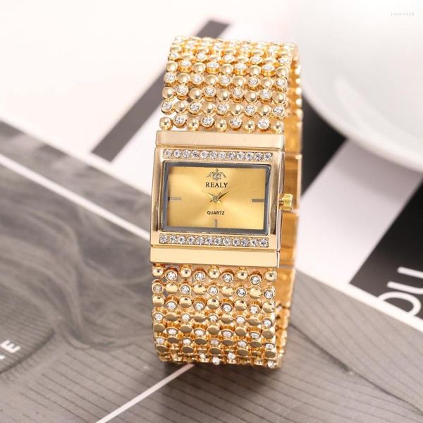 Orologi da polso Orologi da donna Orologio alla moda Ginevra Designer Ladies Diamond Quartz Gold Polso Regali per