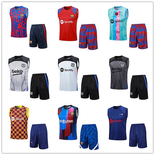 2023 2024 Barcelona Kurzarmweste Barca Erwachsene Jungen LEWANDOWSKI F. DE JONG TRAININGSANZUG Chandal Survêtement ANSU FATI Camisetas de Football TRAININGSANZUG-Kit