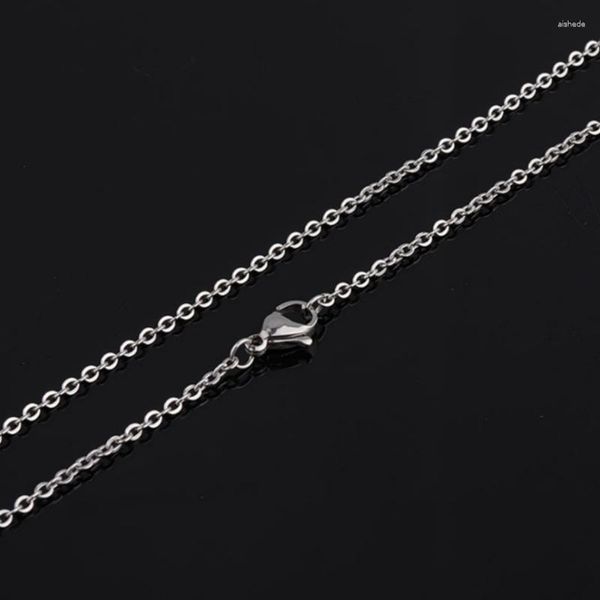 Correntes 10pcs 45cm de aço inoxidável cabo de corrente colares 1,5mm de espessura para jóias femininas