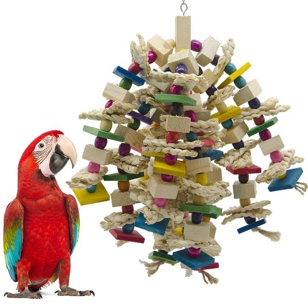 Outros suprimentos de pássaros papagaio mastigando blocos de brinquedo nós rasgando gaiola mordida para araras cinzentas africanas treinamento 230923