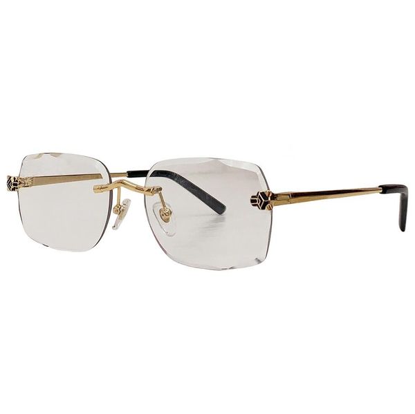 Dames Designer Brillen Vierkante Zonnebril Leesbril CT0028O Metalen Constructie Panthos Volledige Rand Met Glanzend Gouden Frame En Gouden Tempel