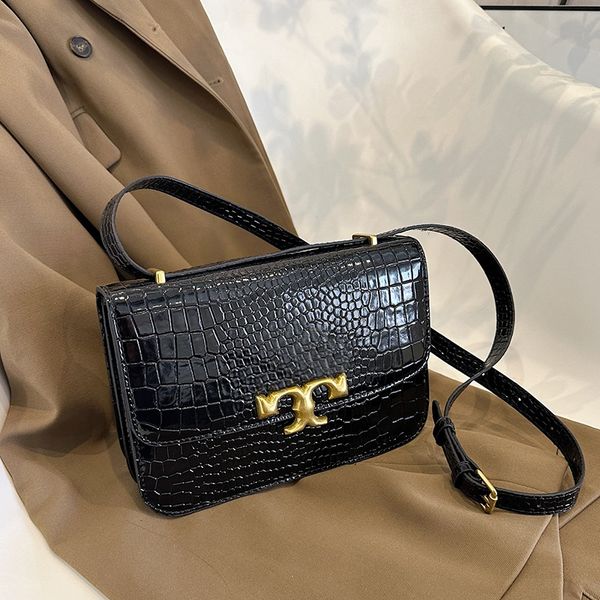 Bolsa de designer moda crocodilo impressão pequena bolsa quadrada senhora moda sacos atacado bolsa diagonal mulheres bolsa senhora carteira preto branco marrom bolsa de ombro