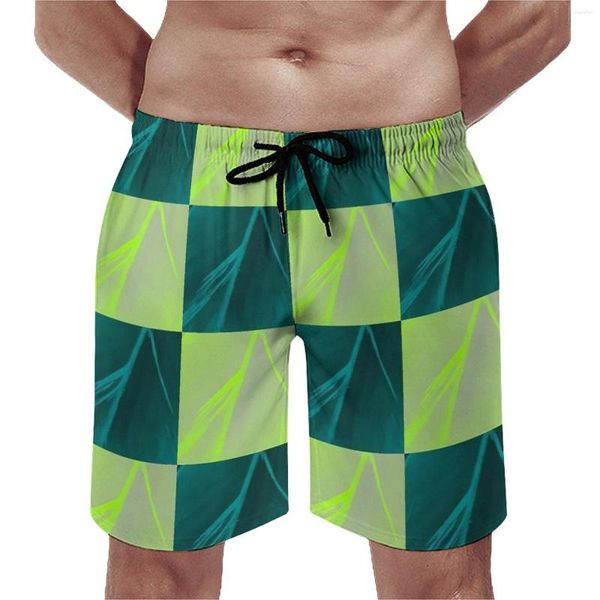 Pantaloncini da uomo Colorblock Stampa Board Modern Check Pantaloni corti da spiaggia carini Modello maschile Running Costume da bagno ad asciugatura rapida Regalo di compleanno