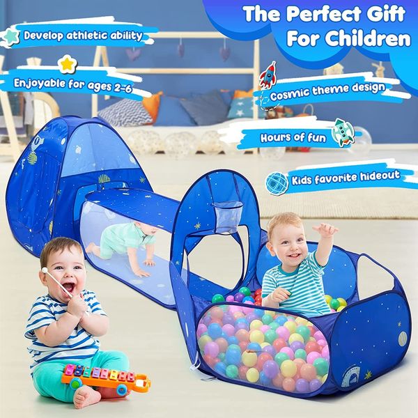 Baby Rail Box per bambini con cestino per canestro pieghevole Ocean Ball 1,5 m grande piscina portatile con tunnel strisciante tenda da campeggio giocattoli per bambini 230923