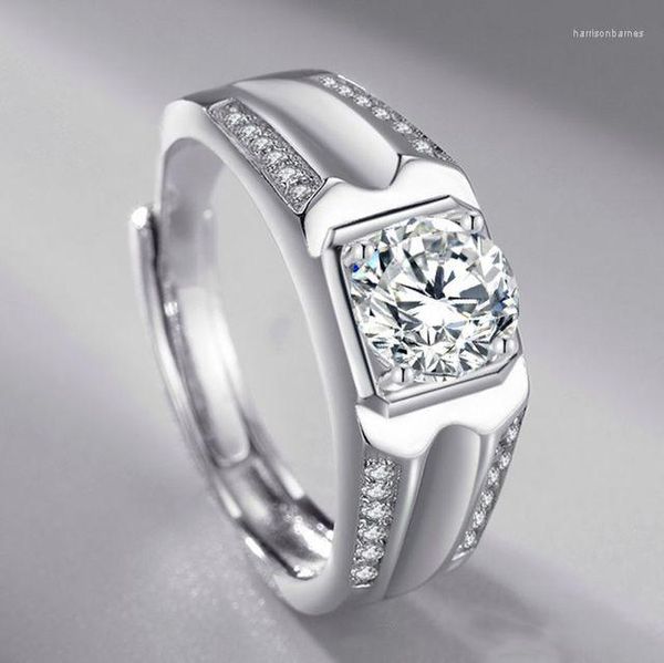 Anéis de casamento vendas de alta qualidade moissanite zircão tendência cor prata personalidade dominadora anel masculino para presente namorado
