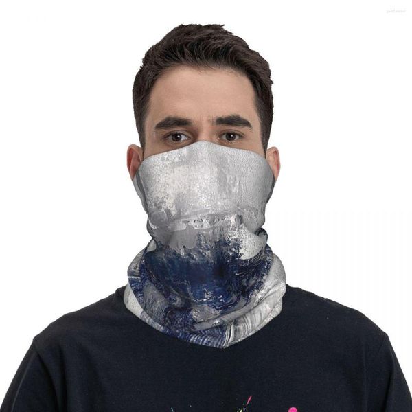 Sciarpe Blu Grigio Astratta Bandana Ghetta per il collo Stampa Arte moderna Maschera Sciarpa Passamontagna Caldo all'aperto Sprots Equitazione Viso Unisex Adulto