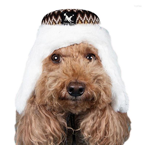 Abbigliamento per cani Cappelli morbidi invernali Cappello in peluche regolabile con paraorecchie Copricapo traspirante Animali domestici Trapper caldo per cani di piccola taglia media