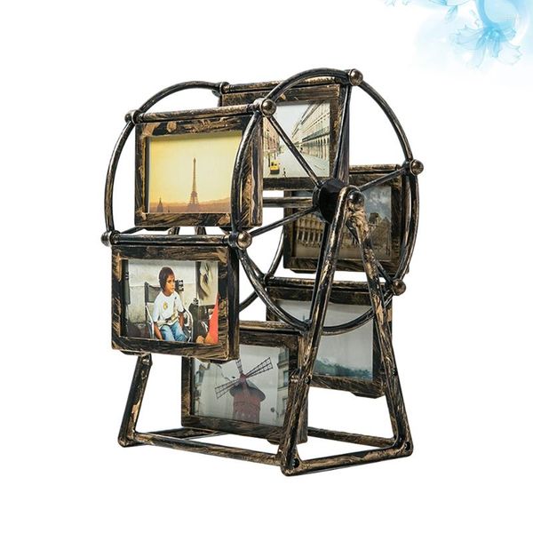 Frames Vintage Family Po Drehbarer Riesenrad-Bilderrahmen Desktop Stehendes Memorial Home Decor (4)