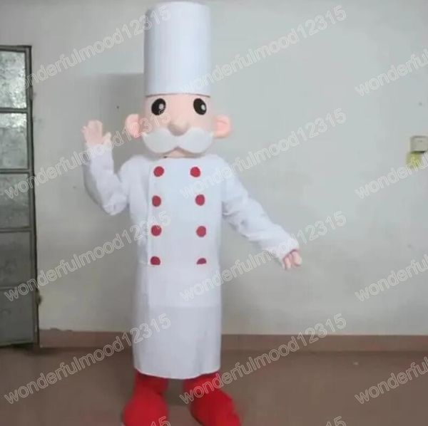 Costumi della mascotte dello chef di spettacolo Vestito da personaggio dei cartoni animati di Halloween Vestito da festa all'aperto di Natale Abbigliamento pubblicitario promozionale unisex