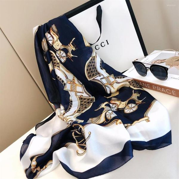 Sciarpe 2022 Famoso designer Ms Xin Design regalo Sciarpa di seta di alta qualità 1800x90 cm Consegna307f