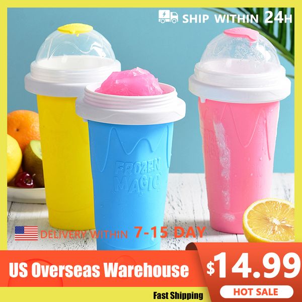 Bottiglie d'acqua Slushy Cup Maker Bottiglia per frullati Slush Ice Cream Shake Maker Bottiglia d'acqua congelata Coppe estive Goccia all'ingrosso 230923