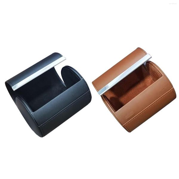 Fliegen Reise Krawatte Fall Zylinder Form Box Für Männer Rolle Langlebig PU Leder Hals Tragbare Krawatte 8,5 cm x 11 cm