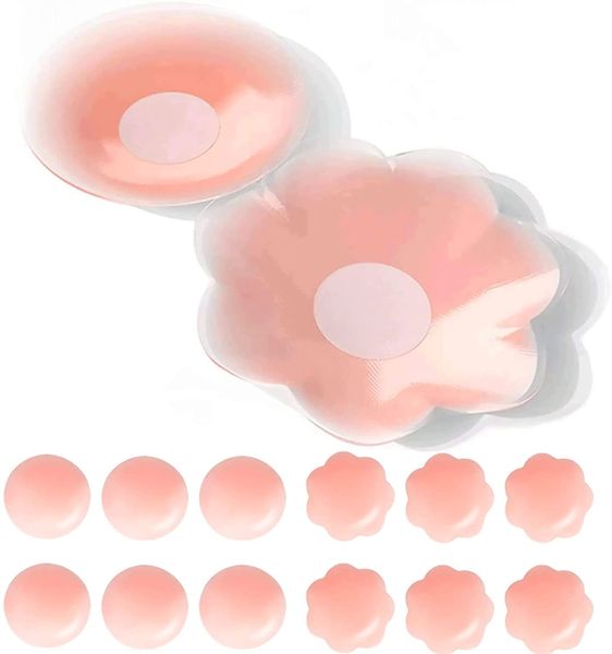 Capa de mamilo de silicone para mulheres sutiã adesivo pétala de mama sem alças levantar sutiã invisível boob almofadas peito pasties íntimos