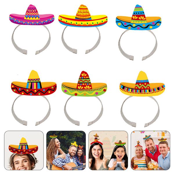 Outros suprimentos de festa de evento 6 pcs a bruxa mexicana chapéu hairbands sombrero headbands traje cocar papel dia morto acessórios 230923