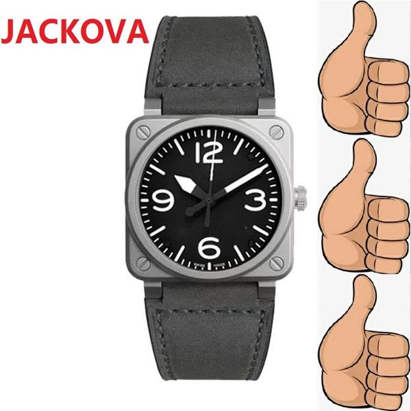 Clássico atmosfera de negócios relógio quadrado pulseira de couro suíça explosões anuais highend relógios masculinos luxo moda preto dia303t