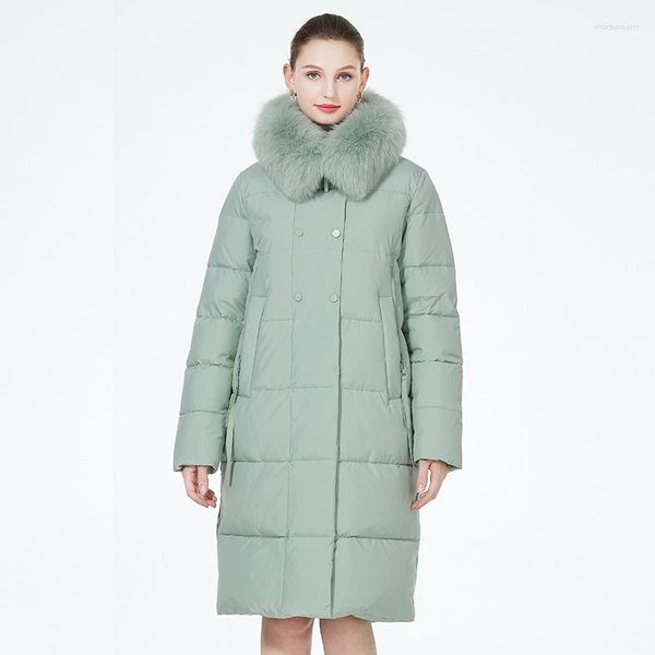 Женские плащи 2023, женское зимнее длинное пальто с меховым капюшоном, теплая ветрозащитная женская парка на молнии с карманами GWD3935-2I