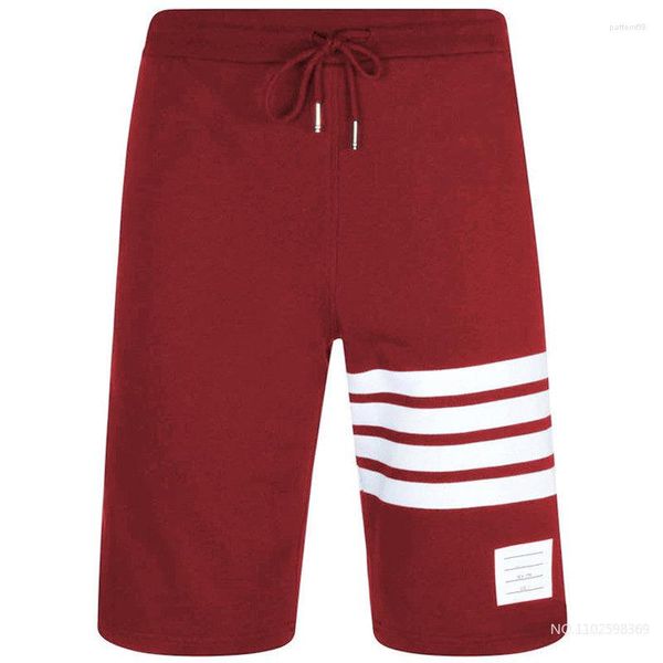 Мужские шорты 2023, весенние повседневные летние хлопковые спортивные брюки в полоску с четырьмя перемычками и шнурком, корейские средние брюки для пар