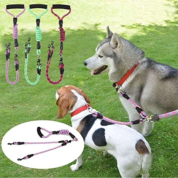 Hundehalsbänder, Leine, Gehleine, doppelköpfiges Haustier-Schleppseil, Doppelkopf-Hundegeschirr, praktisch, ein Einzelstück