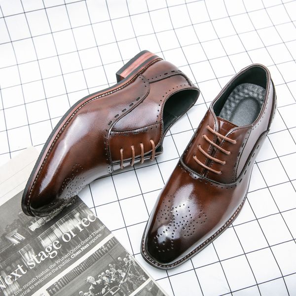 Sapatos de vestido de alta qualidade negócios formal couro mens casual clássico italiano oxford elegante homens escritório 230923