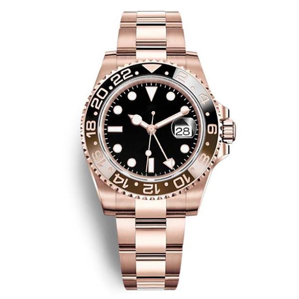 Relógio masculino de luxo relógios mecânicos automáticos de cerâmica anel pulseira de aço inoxidável discreto relógios masculinos de lazer3050
