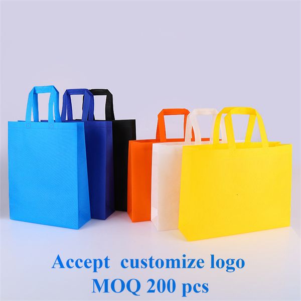 Einkaufstaschen, die hochwertige Öko-Vliesstoffbeutel mit Griff für Kleidung als Weihnachtsgeschenk verkaufen, akzeptieren den Druck 230923