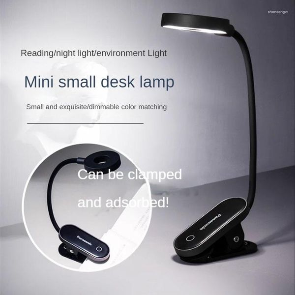 Tischlampen Clip-on-Schreibtischlampe mit Augenschutz zum Lesen von Studenten im Schlafsaal, kleine Lade- und Plug-in-Dual-Purpose-Nachttischlampe