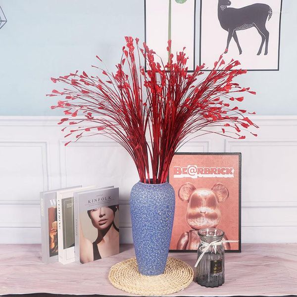 Flores decorativas simulação pavão grama 80cm 20-fork laser phoenix vaso artificial decoração de casa casamento decoração de natal