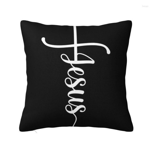 Kissen Mode Jesus Cursive Christian Cross Throw Case Home Dekorative benutzerdefinierte Gott Abdeckung Kissenbezug für Wohnzimmer