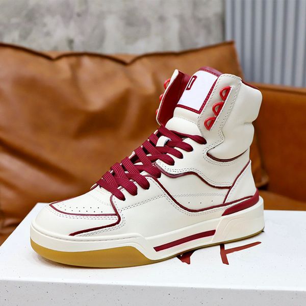 Top-Herren-Sneakers aus Kalbsleder und Nappaleder New Roma Mid-Top-Sneakers mit Obermaterial aus Leder Luxuriöse High-Top-Sneaker im Retro-Stil für Herren