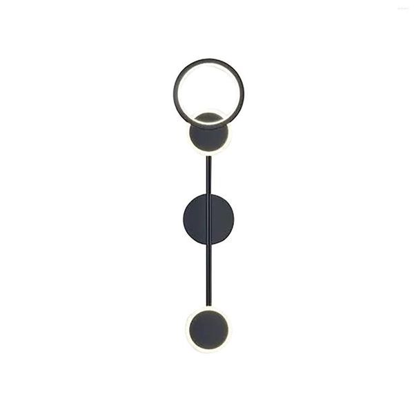 Lampada da parete a led luci interne in metallo creativo nordico nero per camera da letto soggiorno comodino corridoio corridoio sconce