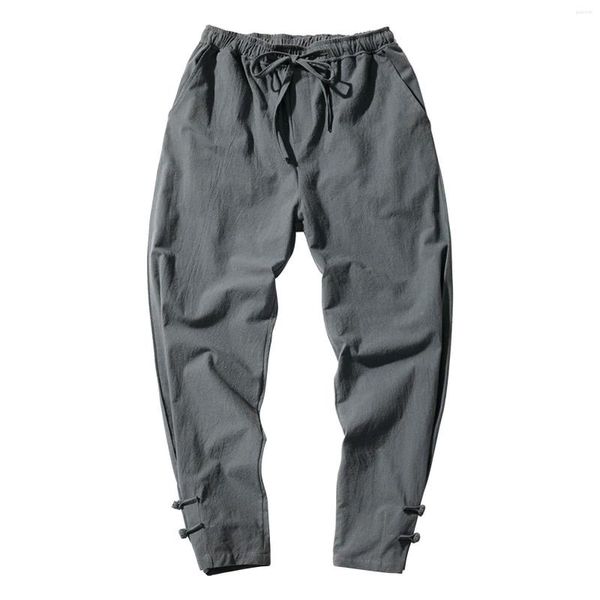 Pantaloni da uomo Pantaloni larghi in cotone dritto Estate Casual Outdoor Caldo Allenamento da uomo con tasche Calzino da casa