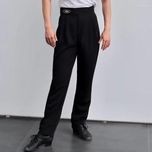 Stage Wear 2023 Pantaloni da ballo latino per uomo Abiti standard nazionali Chacha Rumba Tango Abito a vita alta DQS14108