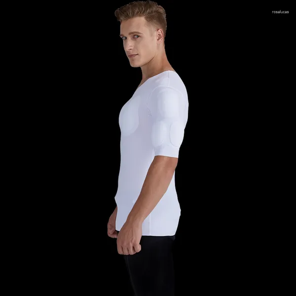 Intimo modellante da uomo maggiorato invisibile maschile grande intimo camicie cuscinetti fitness modellante muscoli pettorali da uomo