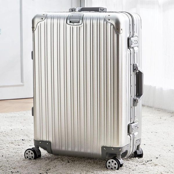 Koffer Aluminium Travel Lage mit Spinelrad TSA-Schloss 20-Zoll-Boarding-Koffer Big Size Family 66