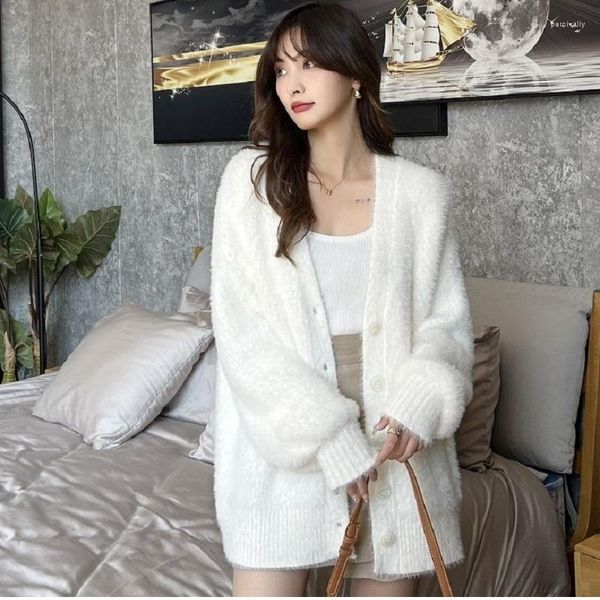 Suéteres femininos roupas de inverno mulheres cardigan moda coreana outono 2023 roupas chegadas vintage malhas manga longa top