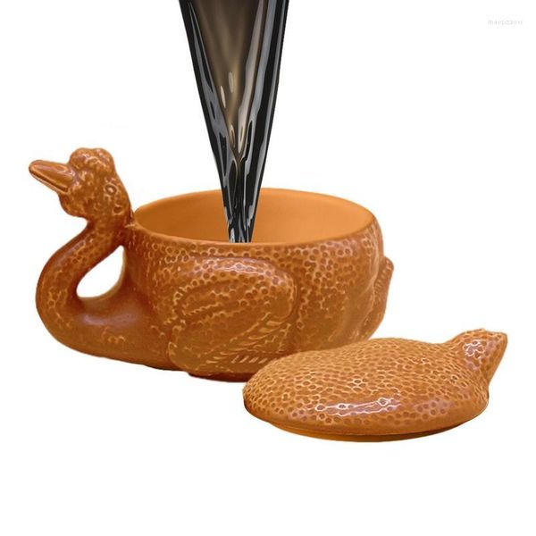 Tigelas engraçado copo de água cerâmica 220ml 3d caneca de frango assado forma realista para chá café leite e outras bebidas