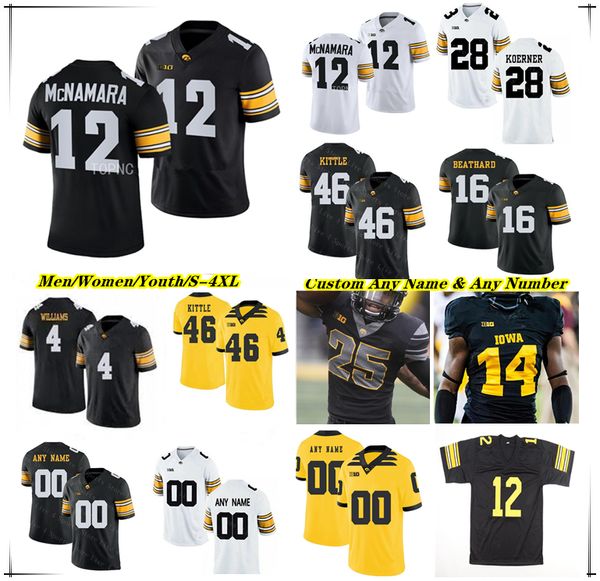 Iowa Hawkeyes College Football Jersey Cade McNamara George Kittle Leshon Williams Jaziun Patterson Luke Lachey Jay Higgins Deontae Craig Kaleb Johnson Jackson 4XL