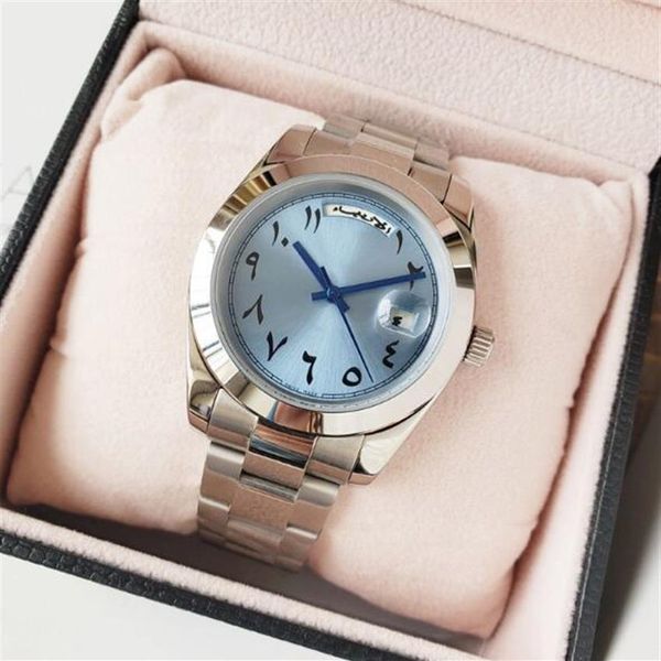 2019 edição limitada relógio mecânico automático daydate relógio masculino 40mm vidro safira árabe texto relógio varrendo Movement210o