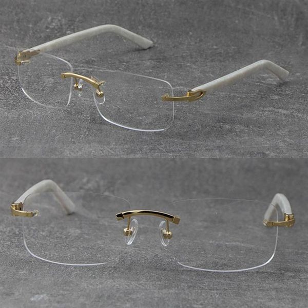 Rimless Optics 5952141 Brillen Presbyopie Brille Leserahmen Brillen Herren Damen Silber 18K Gold Metallrahmen Kurzsichtig E291Q