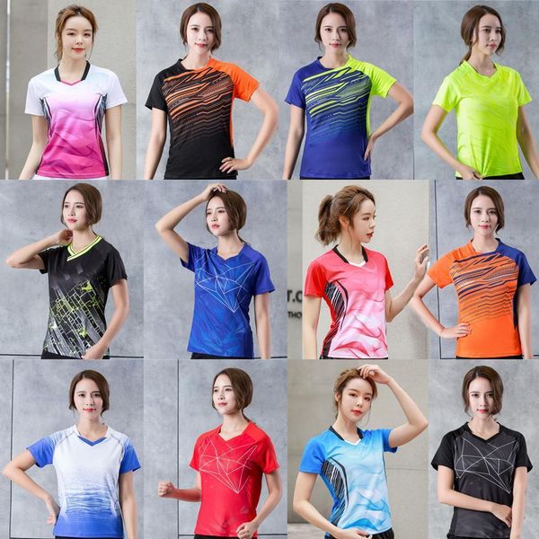 Camisetas ao ar livre camisas de badminton mulheres camisa esporte camisas de tênis para meninas feminino tênis de mesa camiseta secagem rápida ping pong camisetas kit 230923