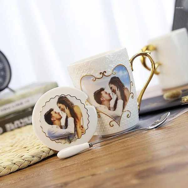 Tazze personalizzate Tazza da caffè personalizzata con cucchiaio Regalo di nozze Damigella d'onore Anniversario