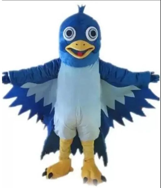 Costumi della mascotte dell'uccello della bocca grande blu di Halloween Costume da personaggio dei cartoni animati di Halloween Vestito da festa all'aperto di Natale unisex