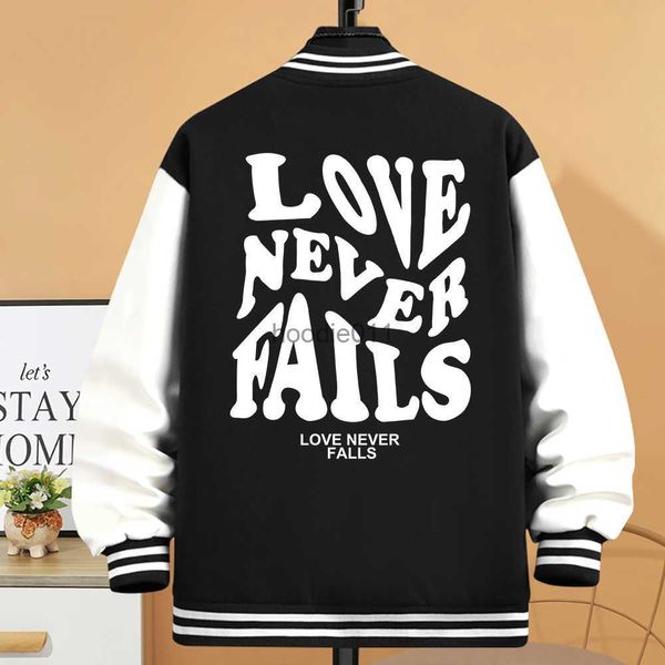 Мужские куртки Love Never Falls Baseball Uniform Женская корейская пуговица S-5XL Oversoat Hip Hop Oversize Clothing Casual Fashion Fleece Jackets L230925