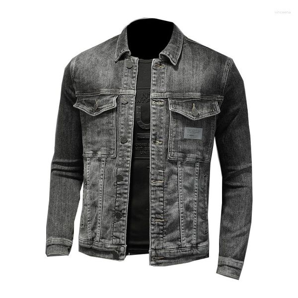 Мужские куртки Abrigo Vaquero Informal Para Hombre Ropa De Calle Chaquetas Vaqueras Lavadas Prendas Vestir Exteriores Ajustadas