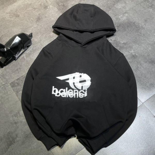 B Family High Edition 23 Herbst überlappender Buchstabe LOGO Hoodie Unisex Pullover Loose Fit Fashion Family