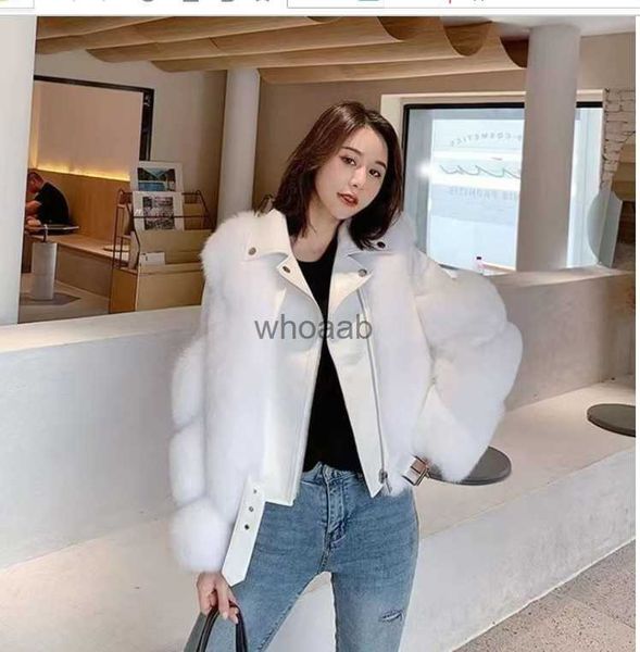 Pelliccia da donna Abbigliamento sintetico Donna Furry marrone Cappotto corto Crop bavero Donna Fluffy Top Giacca invernale con cappuccio Pellicce casaco pele Cappotti YQ230925