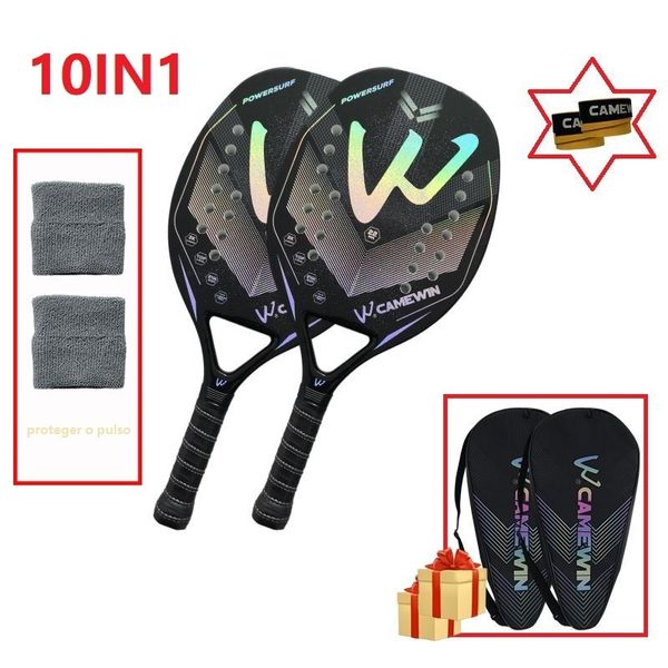 Raquetes de tênis 24 horas Raquete Beach Tennis Camewin 3K Fibra de carbono completa Raquete de tênis de superfície áspera com saco de capa Enviar uma sobrecola 230925